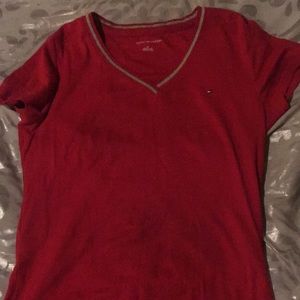 TommyHilfiger red and gold shirt